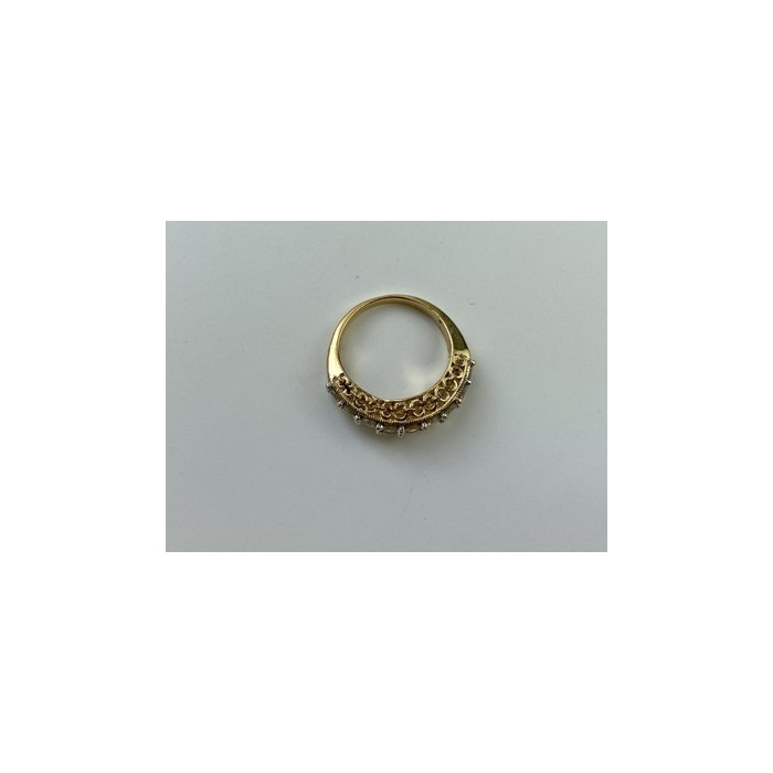 925 Sterling Silver Gold Plated White CZ Ring Size 7