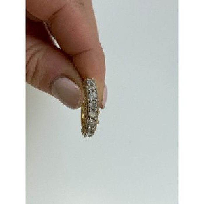 925 Sterling Silver Gold Plated White CZ Ring Size 7