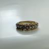 925 Sterling Silver Gold Plated White CZ Ring Size 7