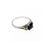 925 Sterling Silver Black Spinel & Beryl Ring Size 9.5