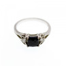 925 Sterling Silver Black Spinel & Beryl Ring Size 9.5