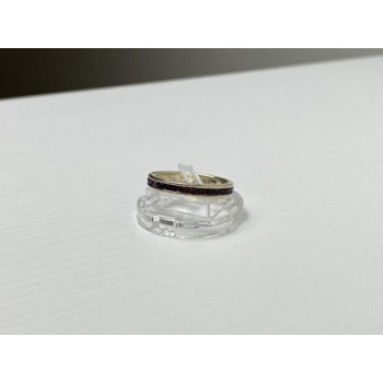 925 Sterling Silver Purple CZ Band Ring Size 8.5