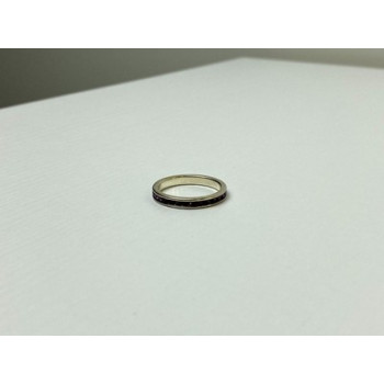 925 Sterling Silver Purple CZ Band Ring Size 8.5