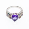 925 Sterling Silver Multicolor Tourmalines Ring Size 8