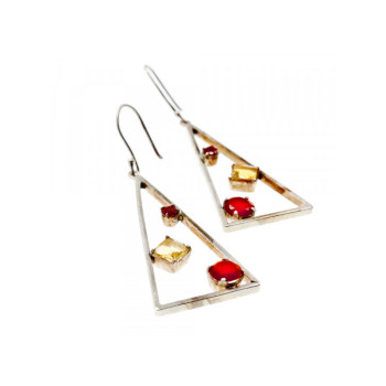925 Sterling Silver Hessonite & Heliodor Earrings