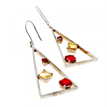 925 Sterling Silver Hessonite & Heliodor Earrings