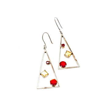 925 Sterling Silver Hessonite & Heliodor Earrings