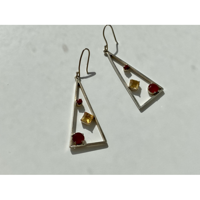 925 Sterling Silver Hessonite & Heliodor Earrings