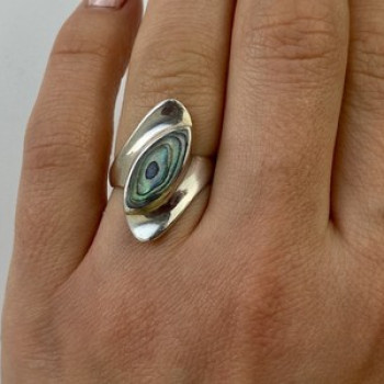 925 Sterling Silver Haliotis Ring Size 6.5
