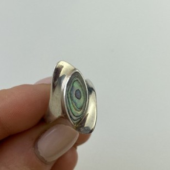 925 Sterling Silver Haliotis Ring Size 6.5