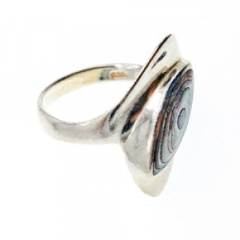 925 Sterling Silver Haliotis Ring Size 6.5