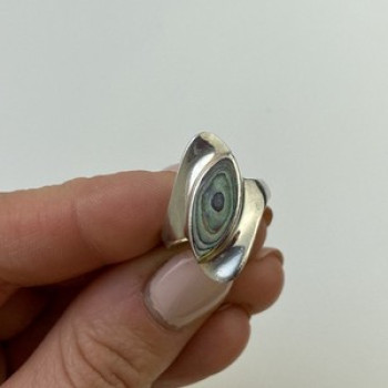 925 Sterling Silver Haliotis Ring Size 6.5