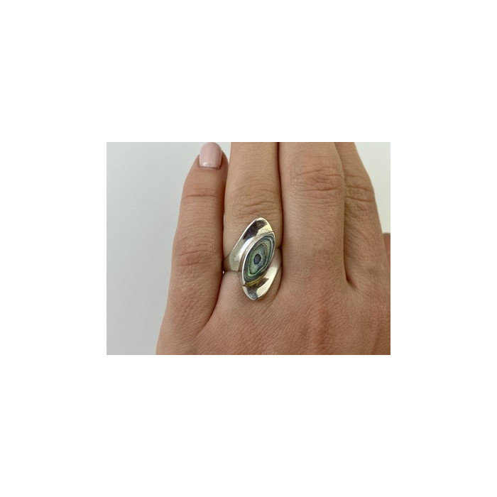 925 Sterling Silver Haliotis Ring Size 6.5