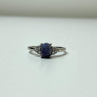925 Sterling Silver Sodalite & Goshenite Ring Size 6.5