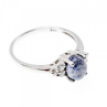 925 Sterling Silver Sodalite & Goshenite Ring Size 6.5