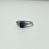 925 Sterling Silver Sodalite & Goshenite Ring Size 6.5