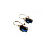 925 Sterling Silver Blue Onyx & CZ Earrings