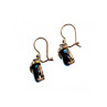 925 Sterling Silver Blue Onyx & CZ Earrings