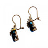 925 Sterling Silver Blue Onyx & CZ Earrings