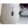 925 Sterling Silver Blue Onyx & CZ Earrings