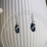 925 Sterling Silver Blue Onyx & CZ Earrings