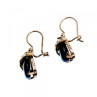 925 Sterling Silver Blue Onyx & CZ Earrings