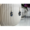 925 Sterling Silver Blue Onyx & CZ Earrings