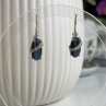 925 Sterling Silver Blue Onyx & CZ Earrings