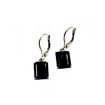 925 Sterling Silver Black Agate Earrings