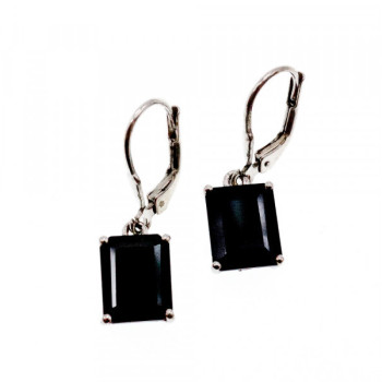 925 Sterling Silver Black Agate Earrings
