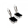925 Sterling Silver Black Agate Earrings