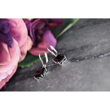 925 Sterling Silver Black Agate Earrings