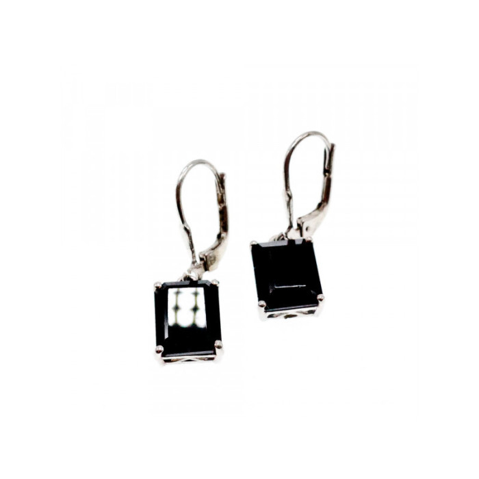 925 Sterling Silver Black Agate Earrings