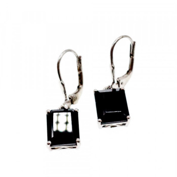 925 Sterling Silver Black Agate Earrings