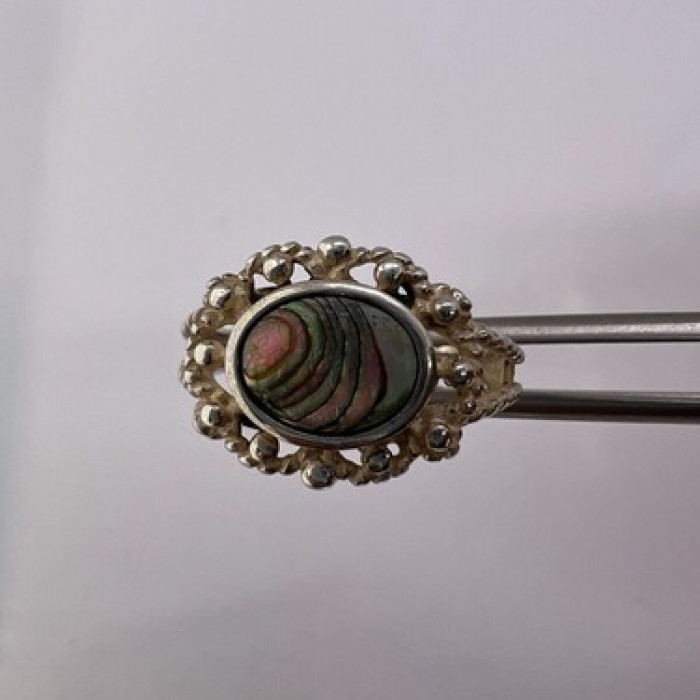 925 Sterling Silver Mother of Pearl Ring Size  6.5