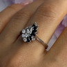 925 Sterling Silver Dark Blue & White Sapphire Ring Size 9 ; 7 ; 6.5
