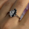 925 Sterling Silver Dark Blue & White Sapphire Ring Size 9 ; 7 ; 6.5