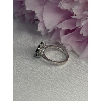 925 Sterling Silver Dark Blue & White Sapphire Ring Size 9 ; 7 ; 6.5