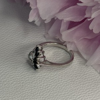 925 Sterling Silver Dark Blue & White Sapphire Ring Size 9 ; 7 ; 6.5