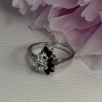 925 Sterling Silver Dark Blue & White Sapphire Ring Size 9 ; 7 ; 6.5