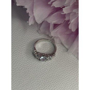 Shiny 925 Sterling Silver CZ Ring Size 7