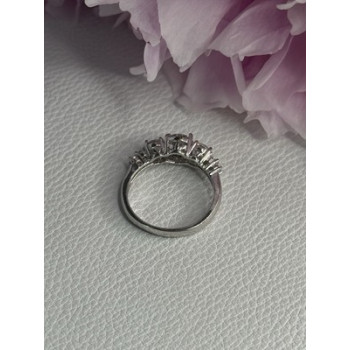 Shiny 925 Sterling Silver CZ Ring Size 7