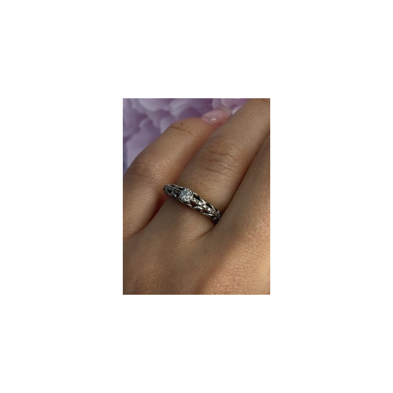 925 Sterling Silver Diamond Ring Size 6