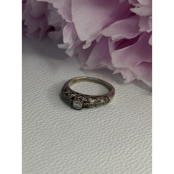 925 Sterling Silver Diamond Ring Size 6
