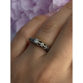 925 Sterling Silver Diamond Ring Size 6