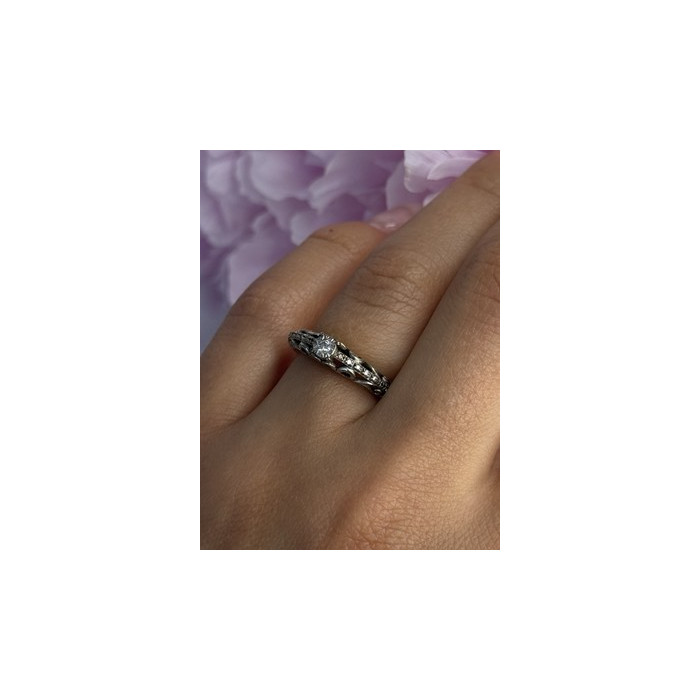 925 Sterling Silver Diamond Ring Size 6
