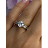 925 Sterling Silver Gold Plated CZ Ring Size 7