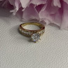 925 Sterling Silver Gold Plated CZ Ring Size 7