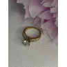 925 Sterling Silver Gold Plated CZ Ring Size 7