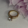 925 Sterling Silver Gold Plated CZ Ring Size 7